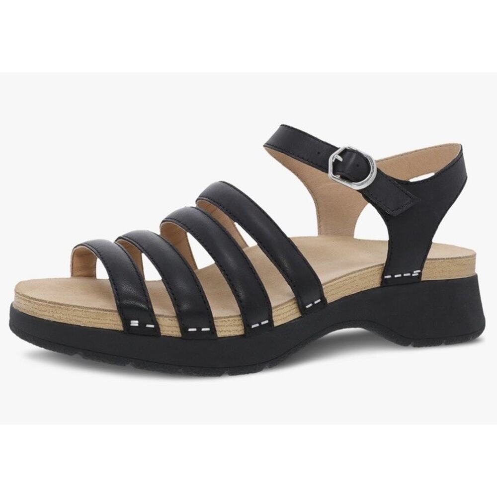 Dansko Roxie Nappa Sandal Black Leather New Women’s Size EU 38, US 7.5-8